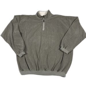 Fitigues Sweatshirt Mens XL Green French Terry 1/4 Zip Pullover USA *Flaw*